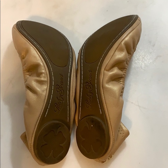 Nude Shimmery Lucky Brand Ballet Flats - Picture 6 of 7